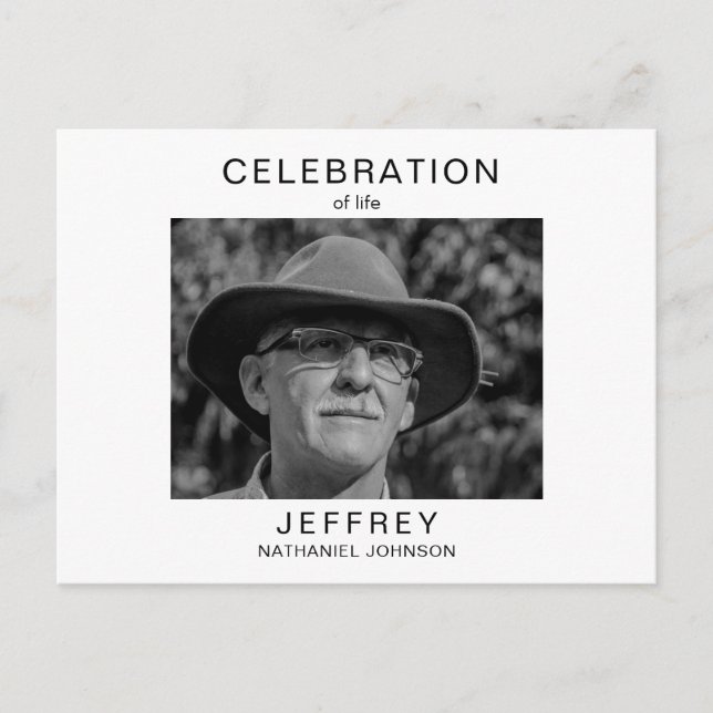 Feier der Ansammlung B/W Foto Einladung Postkarte (Vorderseite)