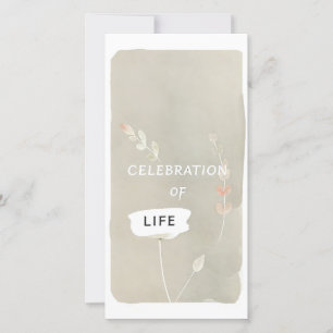 Feier der handgemachten Beerdigungskarte des Leben