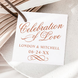 Feier der Liebe Terracotta Wedding Monogram Geschenkanhänger