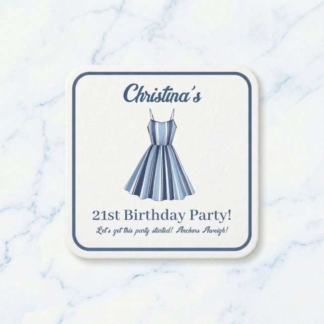 Feier der Strandstreifen Rechteckiger Pappuntersetzer (Your party needs these coasters.)