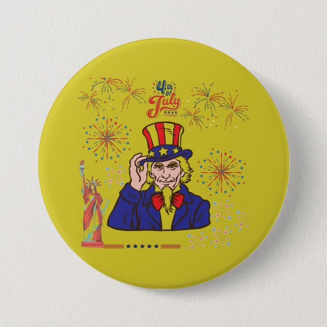 Feier der tapferen Herzen grünlich gelb Button (Vorderseite)