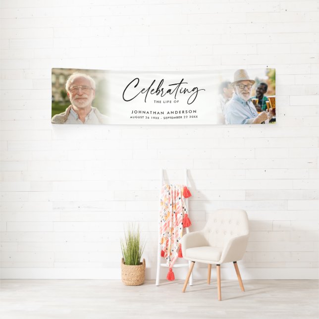 Feier des Lebens 2-Foto-Trauerfeier oder Gedenkfei Banner (InSitu)