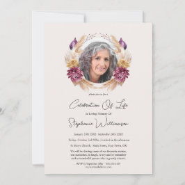 Feier des Lebens 5 Foto Herbst Beerdigung der Blum Einladung