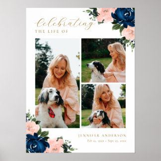 Feier-des-Lebens-Blumen-3-Foto-Willkommensschild Poster