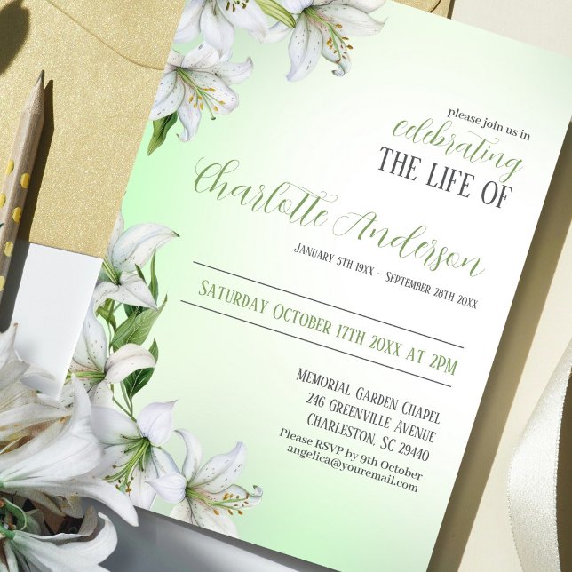 Feier des Lebens Blumenbeerdigung Einladung (Von Creator hochgeladen)