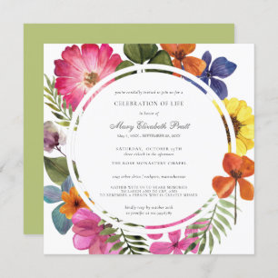 Feier des Lebens Dusty Boho Sommer Fall Floral Einladung