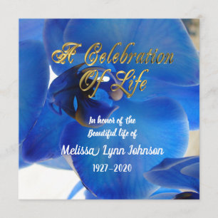 Feier des Lebens Einladung Blaue Orchidee