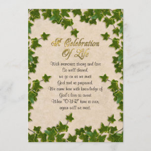 Feier des Lebens Einladung Efeu