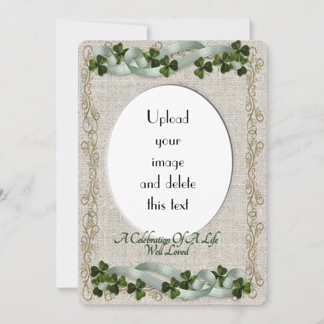 Feier des Lebens Einladung irisches Thema (Vorderseite)