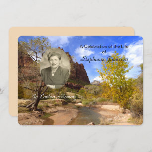 Feier des Lebens Einladung, Landschaft mit Foto Einladung