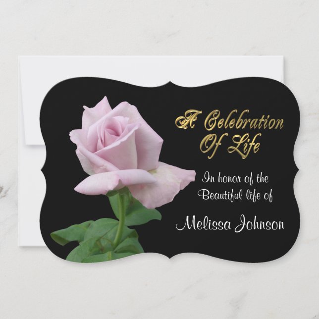 Feier des Lebens Einladung Lavendel Rose (Vorderseite)