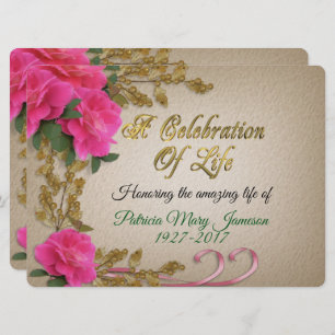 Feier des Lebens Einladung Rosen rosa