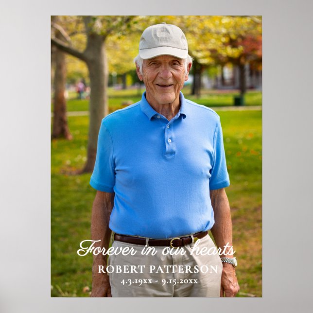 Feier des Lebens Foto Downloadbare Beerdigung Poster (Vorne)