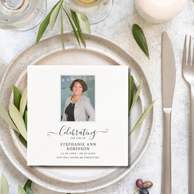 Feier des Lebens Foto Einfache Moderne Serviette (Von Creator hochgeladen)