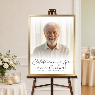 Feier-des-Lebens-Foto-Schriftzug-Willkommensschild Poster