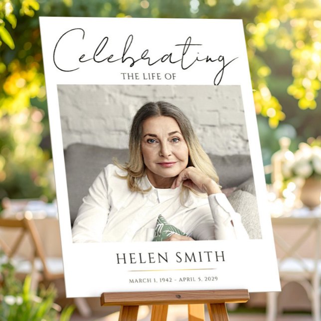Feier des Lebens - Gedenkfoto-Trauerfeier Poster (Funeral Photo Memorial For Mom Poster, Celebration of Life, Loss and Grief)