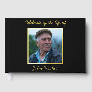 Feier des Lebens Goldfolie Foto Beerdigung Gästebuch