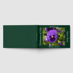 Feier des Lebens Lila Blume Pansy Floral Gästebuch