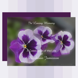 Feier des Lebens Lila Blumen Blumenstrauß Postkart Einladung