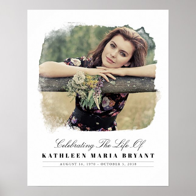 Feier des Lebens mit Foto Beerdigung Zeremonie Poster (Vorne)