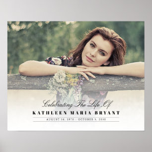 Feier des Lebens mit horizontalem Foto-Trauerfall Poster