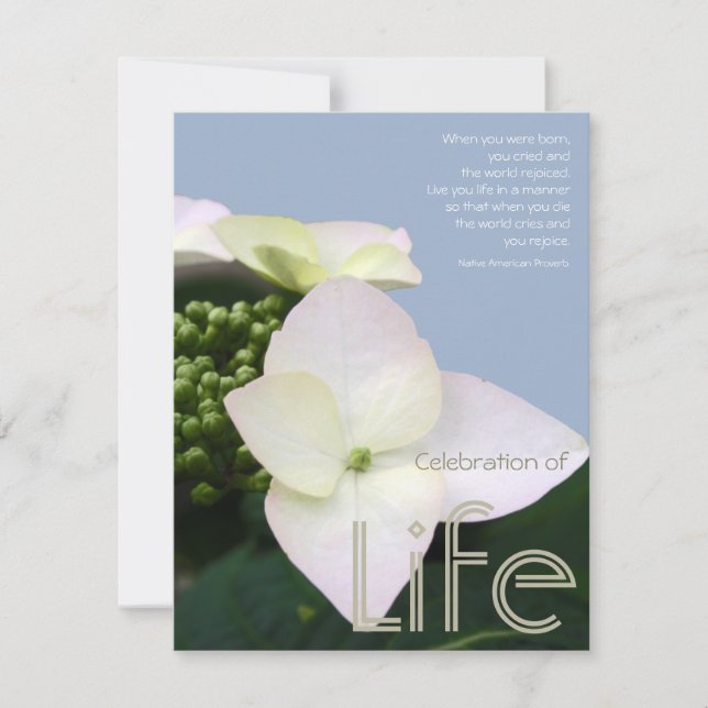 Feier des Lebens mit inspirierend Zitat 7 Einladung (Vorderseite)