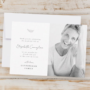 Feier des Lebens Modernes Minimalistisches Foto Dankeskarte