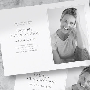Feier des Lebens Modernes Minimalistisches Foto Einladung