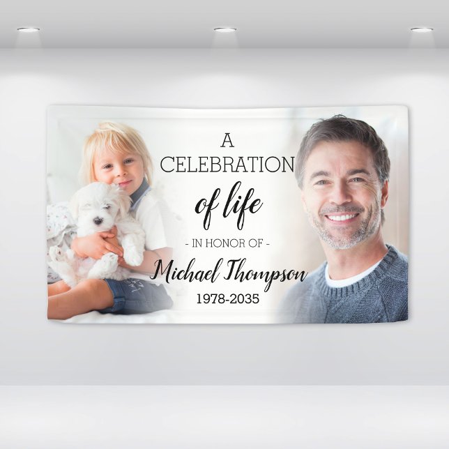 Feier des Lebens Personalisiert 2 Foto Gedenkstätt Banner (Celebration Of Life Personalized 2 Photo Memorial Banner
)