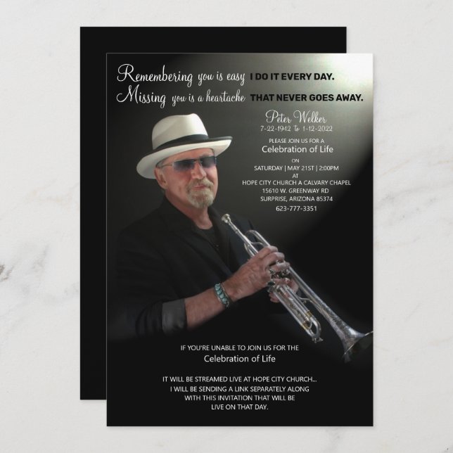 Feier des Lebens Save the Date (Vorne/Hinten)