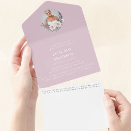 Feier des Lebens stilvolles und elegantes Foto All In One Einladung