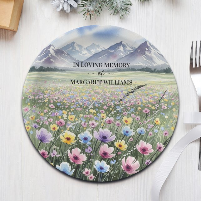 Feier des Lebens Wildblumen Berge Pappteller (Von Creator hochgeladen)