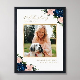 Feier-des-Lebens-Willkommensschild mit blauem Blum Poster