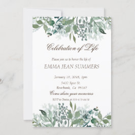 Feier des Lebensblattes Blätter Grüne Einladung