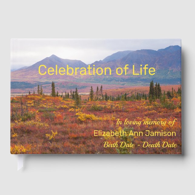 Feier des "Life Denali" Autumn Alaska Memorial Gästebuch (Vorderseite)