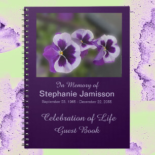 Feier des Life Gast Book, Purple Flowers Notizblock
