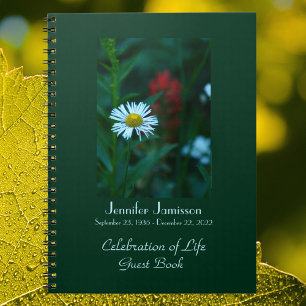 Feier des Life Gast Book, White Daisy Spiral Notizblock