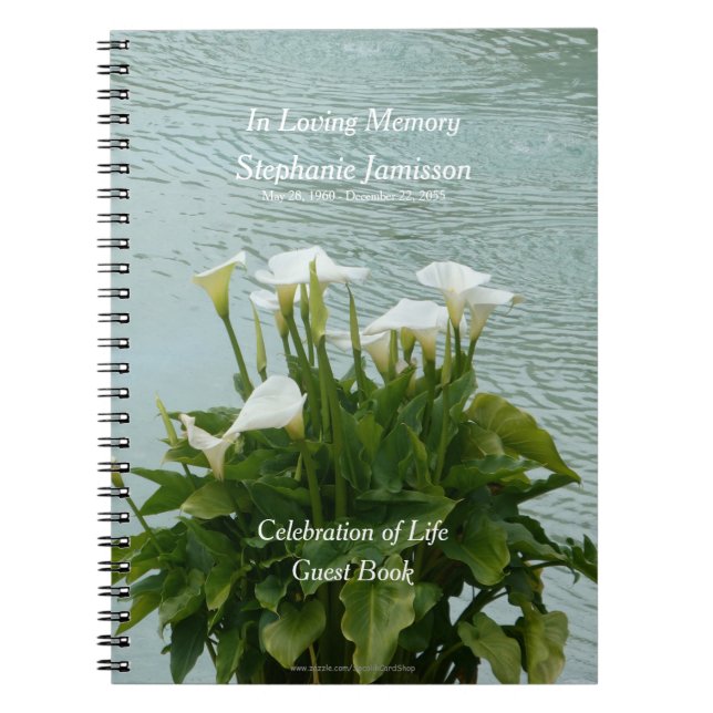 Feier des Life Guest Book Calla Lilies Floral Notizblock (Vorderseite)