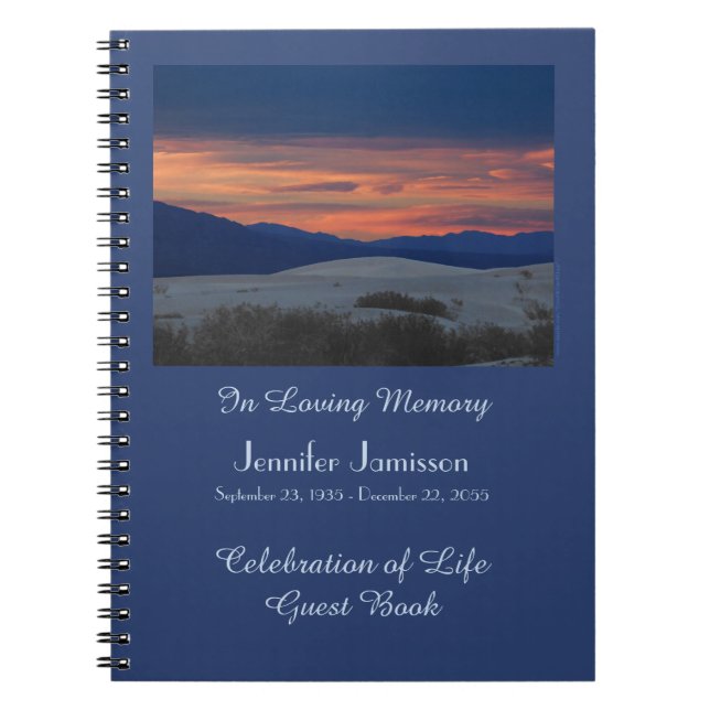 Feier des Life Guest Book, Sunset at Dunes Notizblock (Vorderseite)