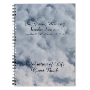 Feier des Life Guest Book, Wolken Sky Notizblock