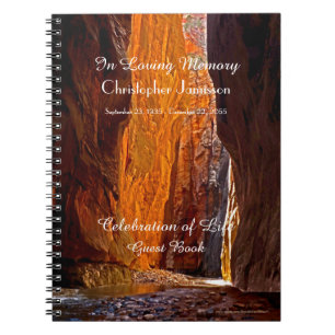 Feier des Life Guest Book Zion Narrows Canyon Notizblock