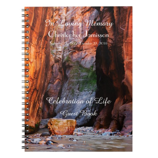 Feier des Life Guest Book Zion Narrows Rock Notizblock (Vorderseite)