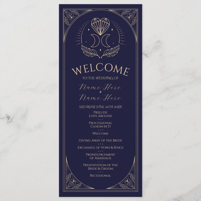 Feier Hochzeitsfeier Tarot-Programmstars Programm (Vorderseite)