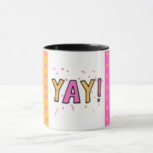 Feier I Yay I Grateful - Dots Pink Yellow Tasse