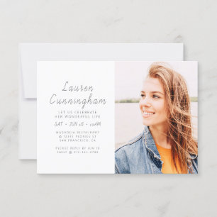 Feier ihres wunderbaren Lebens Modernes Foto Einladung