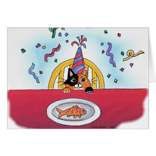 Feier-Katzen-Karte (Kaliko)