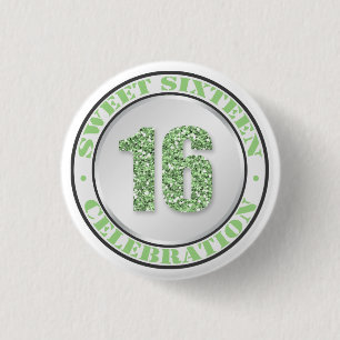Feier-Knöpfe des Glitzer-grüne Bonbon-16 Button