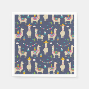 Feier-Lama-Muster Serviette