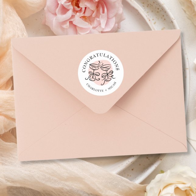 Feier Moderner Doodle Runder Aufkleber (Von Creator hochgeladen)