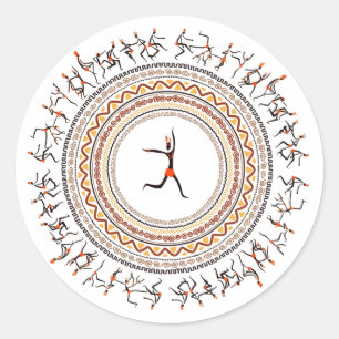 Feier/Motiv des afrikanischen Folkloretanz Runder Aufkleber